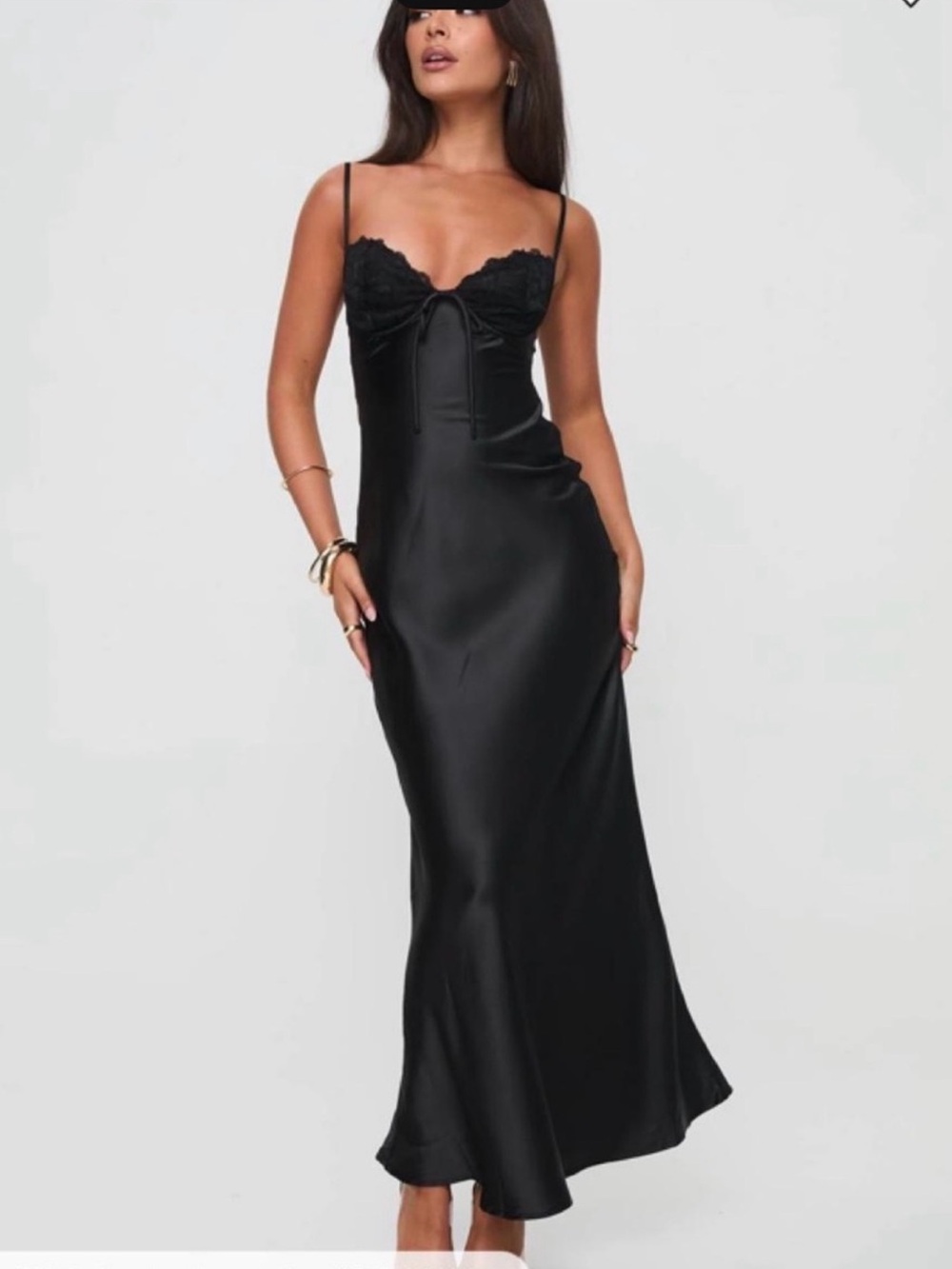 PRINCESS POLLY - Black Satin Slip